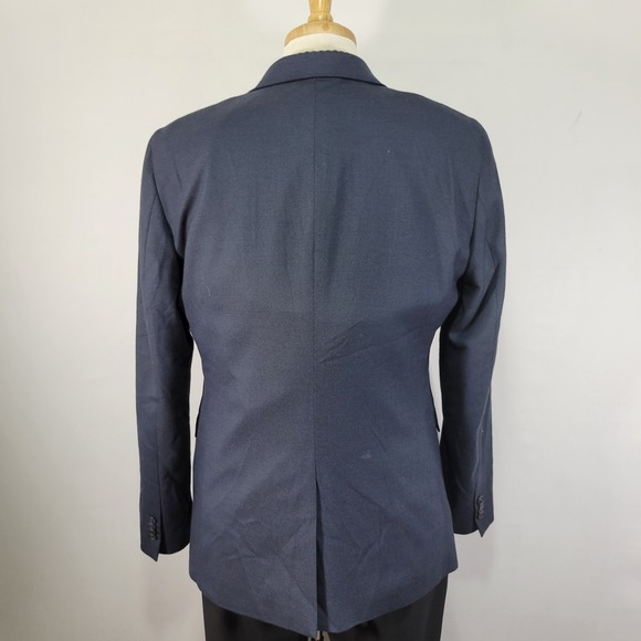 Banana Republic Men's Sport Coat Blazer Two Button Navy Birds Eye Poly Blend 42L - Picture 13 of 16